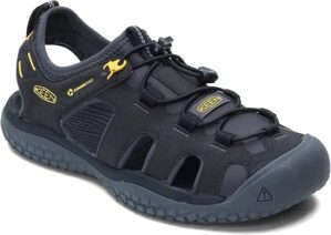 KEEN Utility Men’s Solr Sport Water Shoe, Black/Gold, 11 US