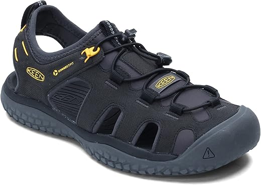 KEEN Utility Men's Solr Sport Water Shoe, Black/Gold, 11 US