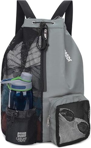 WANDF Mesh Drawstring Backpack With Wet Pocket