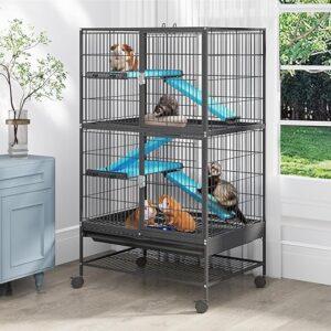 YITAHOME Metal 4-Tiers Small Animal Cage Double-Story
