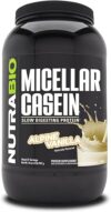 NutraBio Micellar Casein Protein Powder, 2 lbs Vanilla