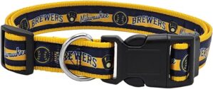 Pets First Milwaukee Brewers MLB Dog Collar, Large