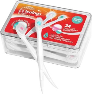 cleaings Mini Disposable Toothbrushes With Toothpaste, 24 Count