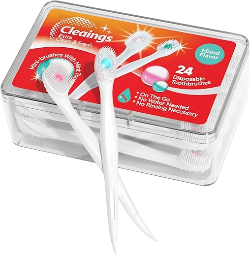 cleaings Mini Disposable Toothbrushes With Toothpaste, 24 Count