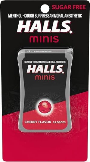 Halls Minis Cherry Flavor Sugar Free Cough Drops