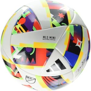 adidas MLS Mini Soccer Ball, White/Black/Solar Gold