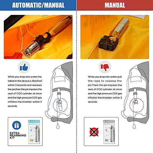 MOCOTONO Inflatable Life Jacket, Automatic/Manual PFD Vest - Image 4