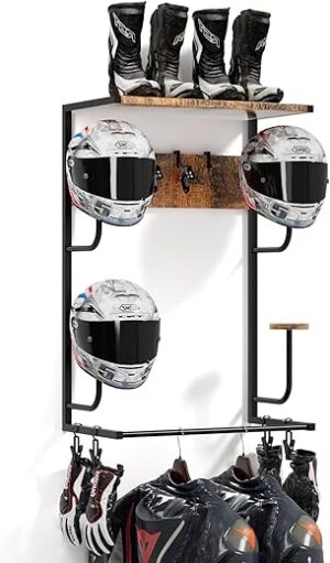 OMISRUIS Motorcycle Helmet Wall Mounted Rack