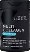 Sports Research Multi Collagen Pills With Hyaluronic Acid
