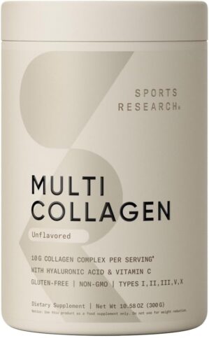 Sports Research Multi Collagen Protein Powder With Hyaluronic Acid