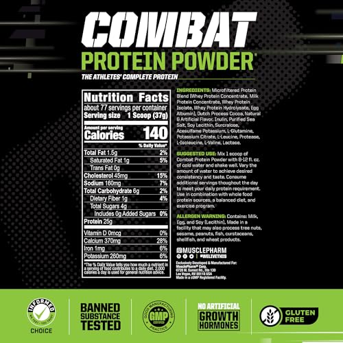 Muscle Pharm Combat Protein Powder, Chocolate Milk Flavor - Image 2