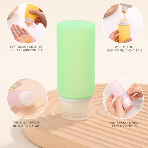 Muslish 21 Pack Leak Proof Silicone Travel Bottles Set - Image 3