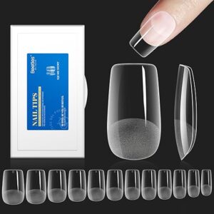 beetles Gel Polish Nail Tips 504Pcs Short Square Full Cover