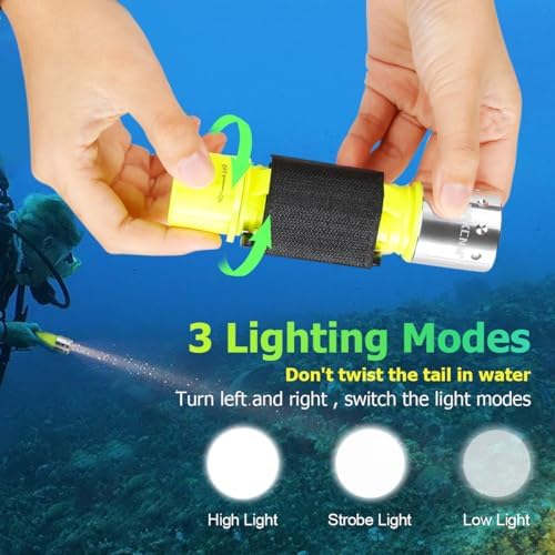 NAKCNM Diving Flashlight Super Bright IPX8 Waterproof - Image 2