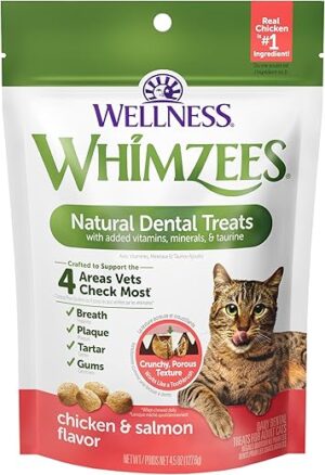 Whimzees Natural Cat Dental Treats, Chicken & Salmon