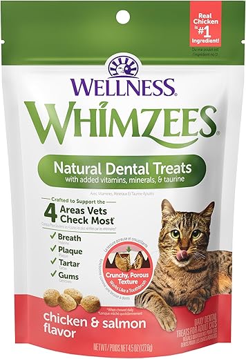 Whimzees Natural Cat Dental Treats, Chicken & Salmon