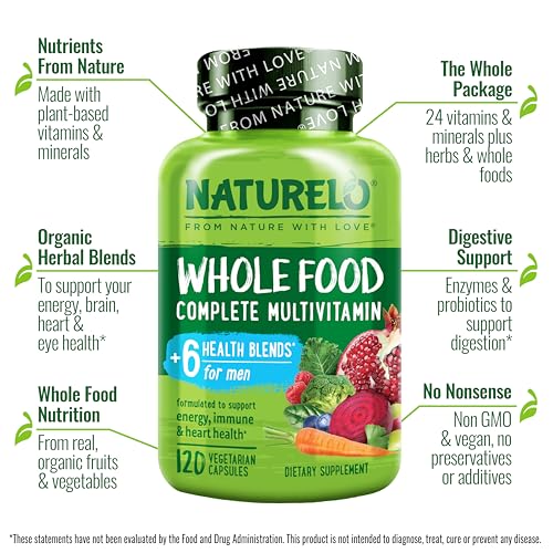 NATURELO Men's Whole Food Multivitamin Capsules - Image 4