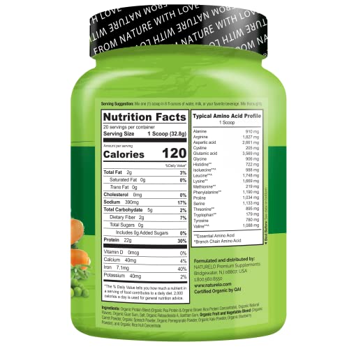 NATURELO Vanilla Plant Protein Powder, 22g Protein - Image 3