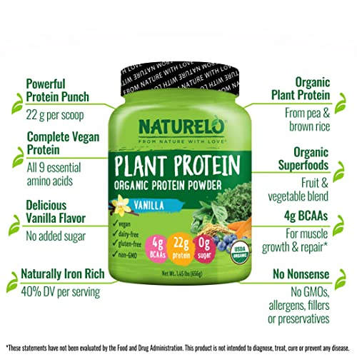 NATURELO Vanilla Plant Protein Powder, 22g Protein - Image 4