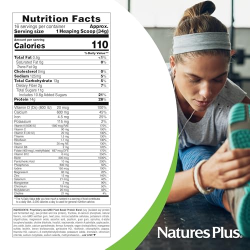 Natures Plus Spiru-Tein Strawberry Protein Shake, 1.2 lb - Image 5