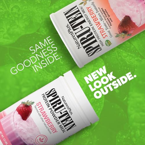 Natures Plus Spiru-Tein Strawberry Protein Shake, 1.2 lb - Image 2