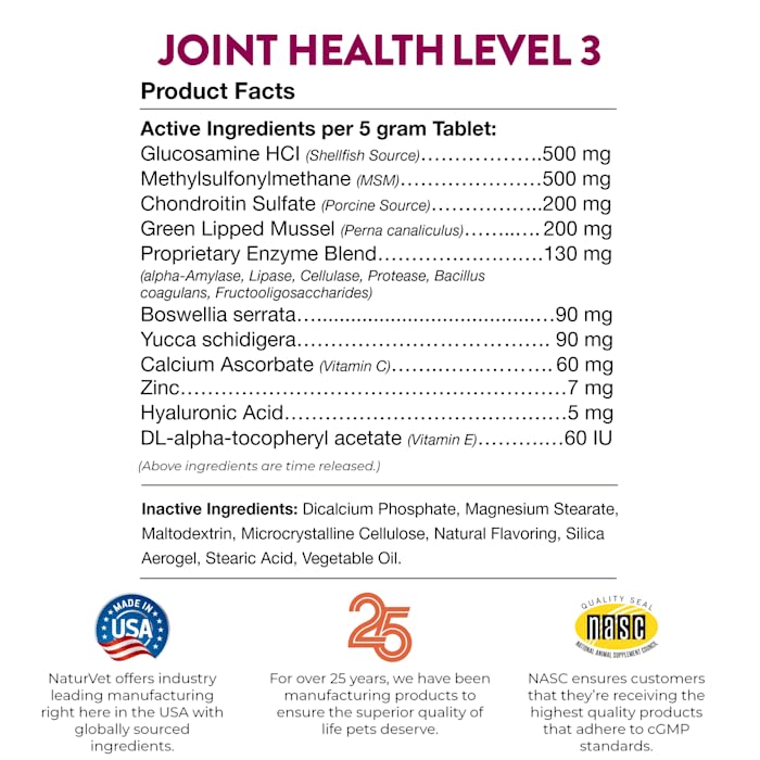 NaturVet Joint Health Level-3 Hip & Joint Supplement - Image 3
