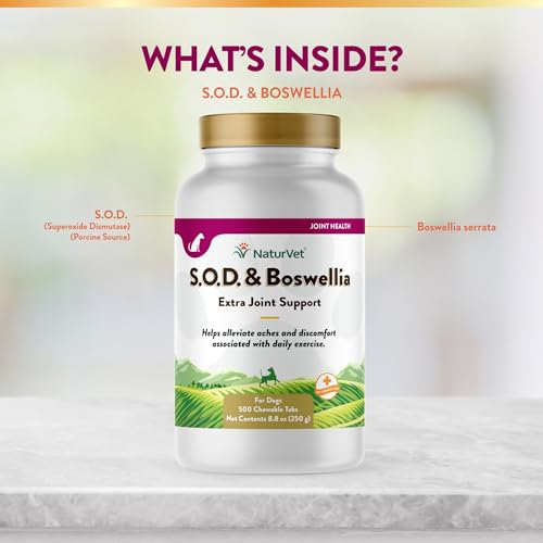 NaturVet S.O.D. & Boswellia Joint Support Supplement β 500 Ct - Image 5