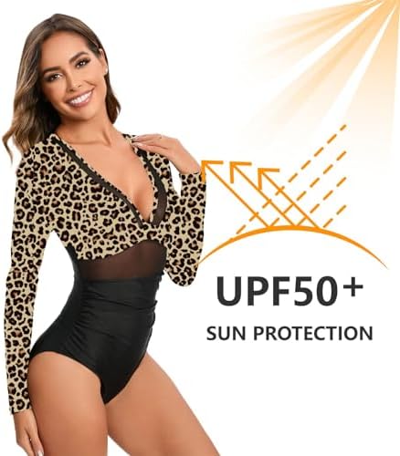 NESY Women's Long Sleeve Rash Guard Swimsuit - Image 3