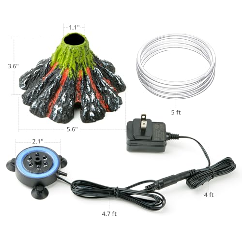 NICREW Aquarium Volcano Bubbler Kit with LEDs - Image 5