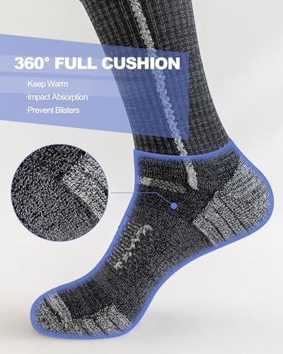 Niorasen Men's Cotton Crew Work Socks, Moisture Wicking - Image 3