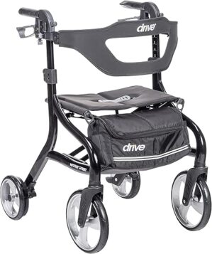 Drive Medical Nitro Sprint Foldable Rollator Walker, Black