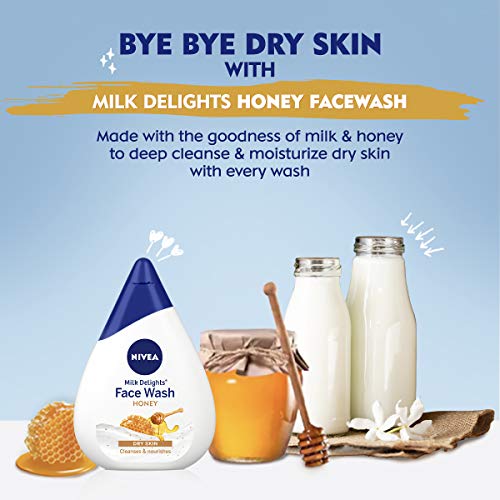 NIVEA Face Wash, Milk Delights Honey, 100ml - Image 2