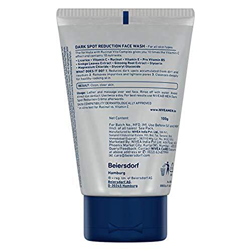 NIVEA Men Dark Spot Reduction Face Wash, 100 ML - Image 2