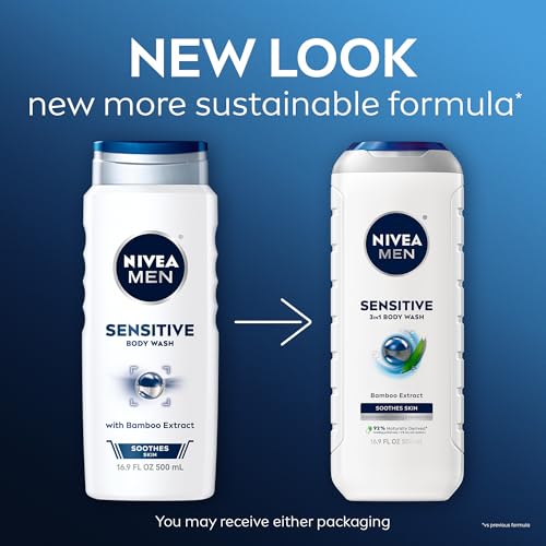 Nivea Men Men Sensitive Body Wash, Bamboo Extract - Image 2