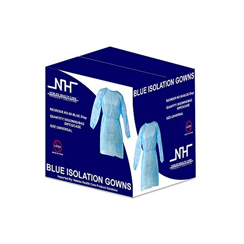 NOBLES HEALTH CARE PRODUCT SOLUTIONS Blue Disposable Isolation Gowns, Latex-Free - Image 2