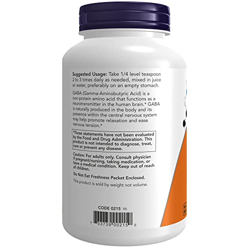 NOW Foods GABA Powder, Neurotransmitter Support, 6-Ounce - Image 3