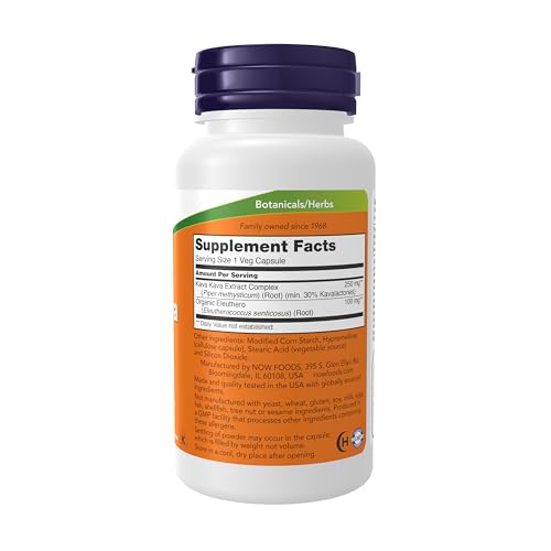NOW Foods Kava Kava Extract 250 Mg, 60 Capsules - Image 2