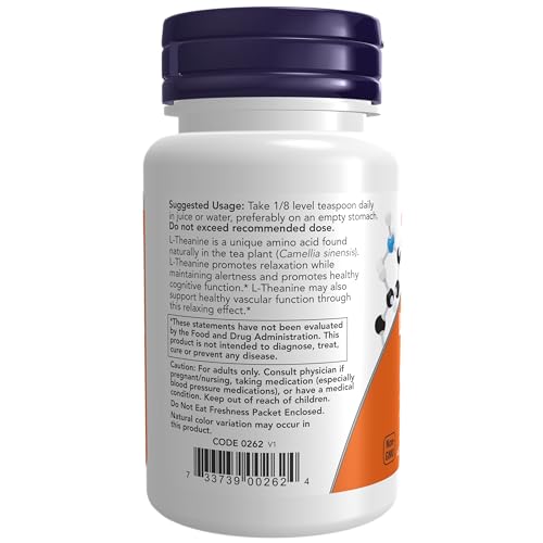 NOW Foods L-Theanine Pure Powder, Tension Management, 1-Ounce - Image 3