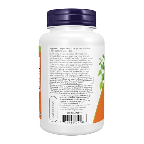 NOW Foods Valerian Root Sleep Blend, 90 Capsules - Image 3