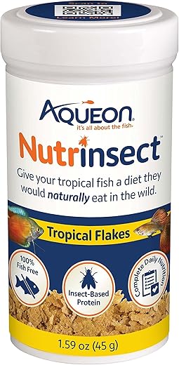 Aqueon Nutrinsect Tropical Flakes Fish Food, 1.59 oz