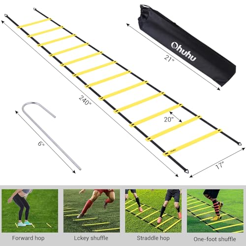 Ohuhu Agility Ladder Speed Training Set 12 Rung - Image 3