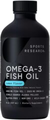 Sports Research Omega-3 Fish Oil, Lemon Liquid – 4685 mg