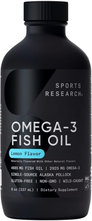 Sports Research Omega-3 Fish Oil, Lemon Liquid - 4685 mg