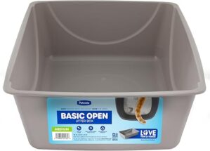 Petmate Open Cat Litter Box, Blue Mesa/Grey