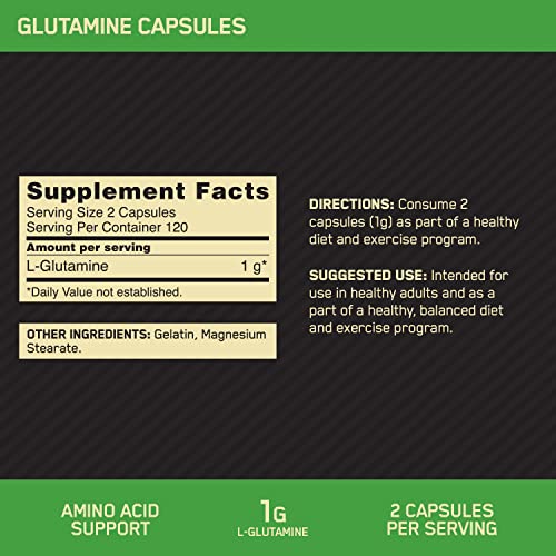 Optimum Nutrition L-Glutamine Muscle Recovery Capsules, 1000mg - Image 2