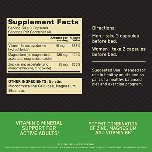 Optimum Nutrition Muscle Recovery Zinc Magnesium Supplement, 180 Count - Image 2