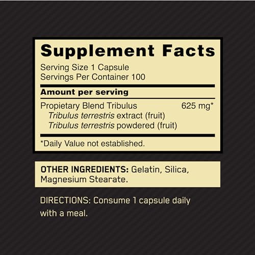 Optimum Nutrition Tribulus Terrestris Testosterone Booster, 625mg, 100 Capsules - Image 2