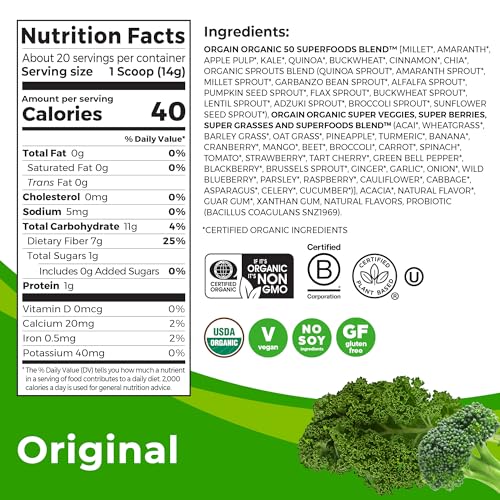 Orgain Organic Greens Powder With Probiotics & Superfoods - Image 4