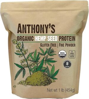 Anthony’s Organic Hemp Seed Protein, 1 lb, Cold Pressed
