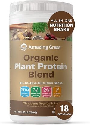 Amazing Grass Organic Plant Protein Blend: Vegan Powder, 18 Servings